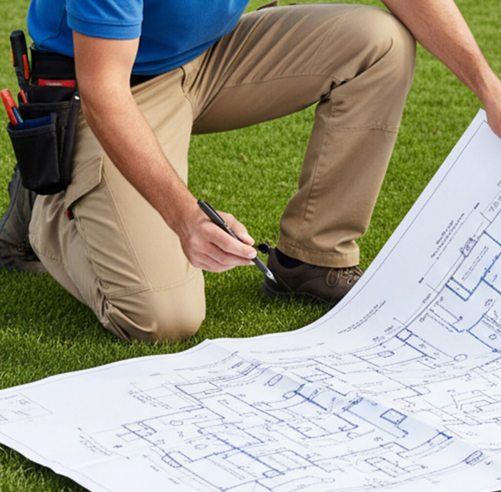 Tekniker skissar projektplan